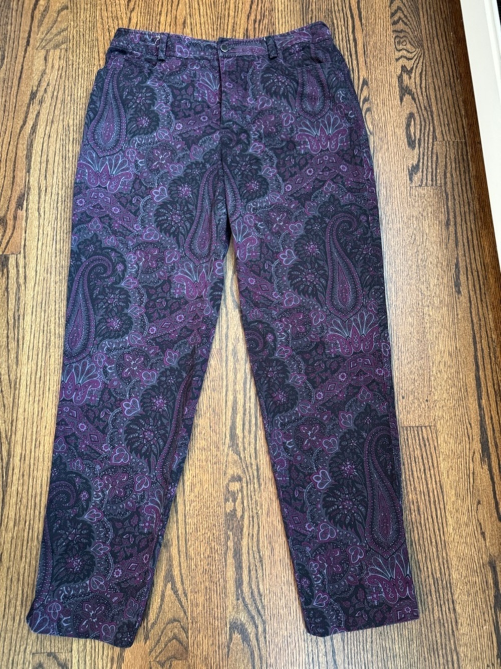 Vintage Dana Buchman Purple Paisley Pants size 14